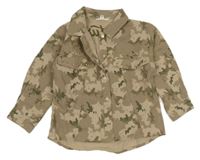 Béžovo-khaki army košilová bunda s plíšky River Island