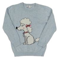 Svetlomodrý sveter s pudlom zn. Primark