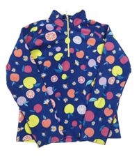 Tmavomodro-farebná fleecová funkčná mikina s ovociem Mountain Warehouse