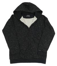 Čierna melírovaná prepínaci mikina s kapucňou PRIMARK