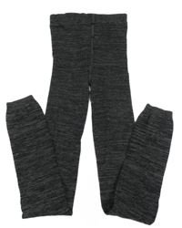 Šedo-černé melírované punčochové legíny H&M