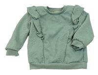 Zelená vzorovaná mikina s volánikmi Matalan