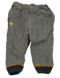 Béžovo-modro-zelené kostičkované chino kalhoty Next