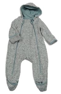 Sivá melírovaná pletená thermo kombinéza s kapucňou H&M