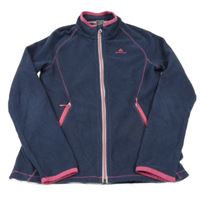 Tmavomodrá fleecová funkčná mikina s logom Quechua