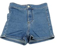 Modré rifľové kraťasy New Look