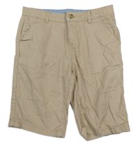 Světlebéžové plátěné chino kraťasy Vertbaudet