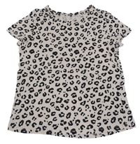 Svetloružová -čierne leopardí tričko