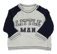 Bielo-tmavomodrá mikina s nápisom Nutmeg