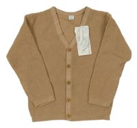 Nové - hnědý vzorovaný lehký propínací svetr M&S