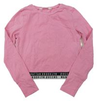Růžové crop triko H&M