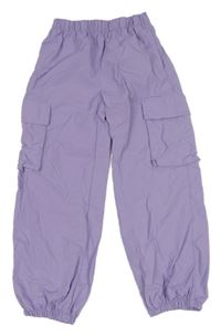 Lila cuff šusťákové kalhoty s kapsami Kiki&Koko