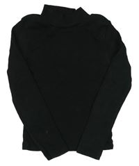 Čierne rebrované tričko so stojačikom Zara