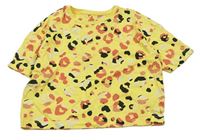 Žlté oversize tričko s leopardím vzorom Next