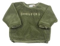 Khaki huňatá mikina s nápisom Zara