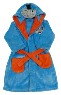 Modro-červený plyšový župan s kapucí - Mašinka Tomáš M&S