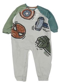 Bílo-zeleno-modrý teplákový overal se superhrdiny George