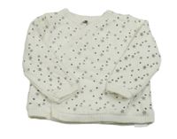 Biely podšitý zavinovací sveter s hviezdami