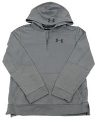Sivá rebrovaná mikina s logom a kapucňou Under Armour