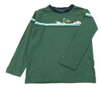 Zelené triko se sněžným skútrem Fat Face