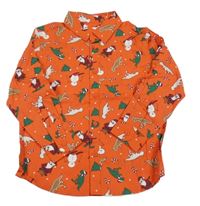 Červená košile s vánočními obrázky Sinsay