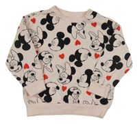 Svetloružová mikina s Mickeym a Minnie Disney
