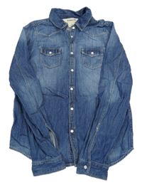 Modrá rifľová košeľa H&M