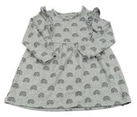 Sivé úpletové šaty s duhami F&F