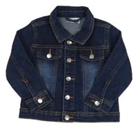 Tmavomodrá tepláková riflová bunda Ergee