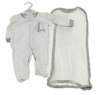 Nové - Bielo-sivý overal s písmenem