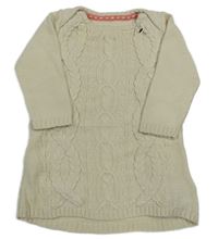 Smotanové vzorované svetrové šaty M&S