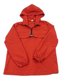 Červená šušťáková jarná bunda s kapucňou Shein