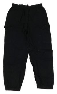 Čierne cargo cuff ľahké nohavice C&A