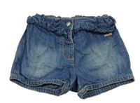 Modré ľahké rifľové kraťasy s volánikmi Tom Tailor