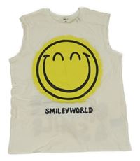 Smotanové tielko so smajlíkmi H&M