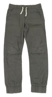 Sivé plátenné cuff nohavice H&M