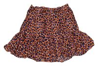 Oranžovo-fialová ľahká sukňa s leopardím vzorom George