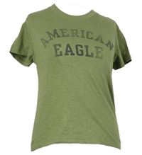 Dámské khaki crop tričko s nápisem American Eagle
