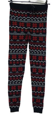 Nové - Dámské tmavomodro-červené vzorované kamaše Esmara 