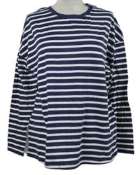 Nové - Dámske tmavomodro-biele pruhované tričko George