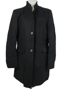 Pánský černý vlněný kabát 