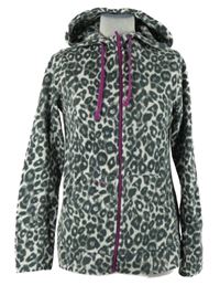 Dámska tmavosivá vzorovaná fleecová prepínaci mikina s kapucňou Crivit