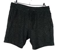 Pánske čierno-sivé melírované teplákové kraťasy H&M
