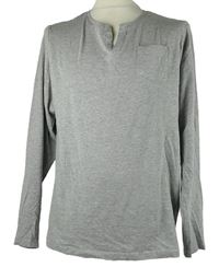 Pánské šedé triko s knoflíčky Identic 