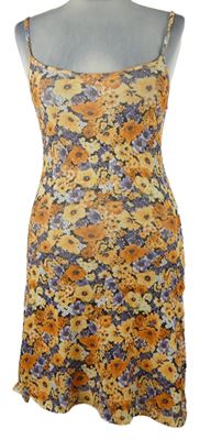 Dámske oranžovo-fialové kvetované šaty H&M