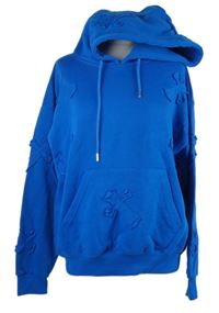Dámska zafírová mikina s kříži a kapucňou Stylewise