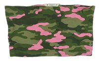 Zeleno-neónově ružový army bandeau top Candy couture