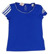 Modré sportovní funkční tričko s logem Adidas