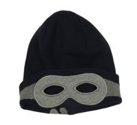 Tmavomodro-šedá čepice s maskou H&M vel.110-128