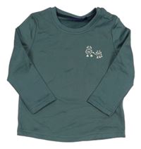 Tmavozelené termo tričko s robotmi Lupilu